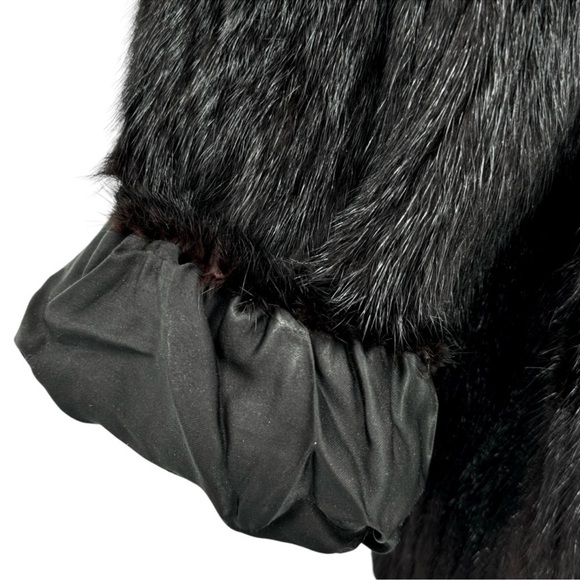 Vintage 1970s Black Mink Coat Real Fur Chanel Style - Picture 5 of 9